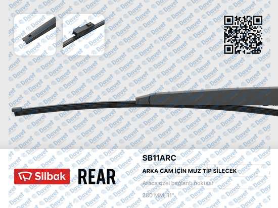 SILBAK SB11ARC Silecek Supurgesi 280mm Arka (Muz Tipi) Yeti 05/09-> Golf Vi 10/08-> Golf Vi 10/12-> Polo Vi 06/09->